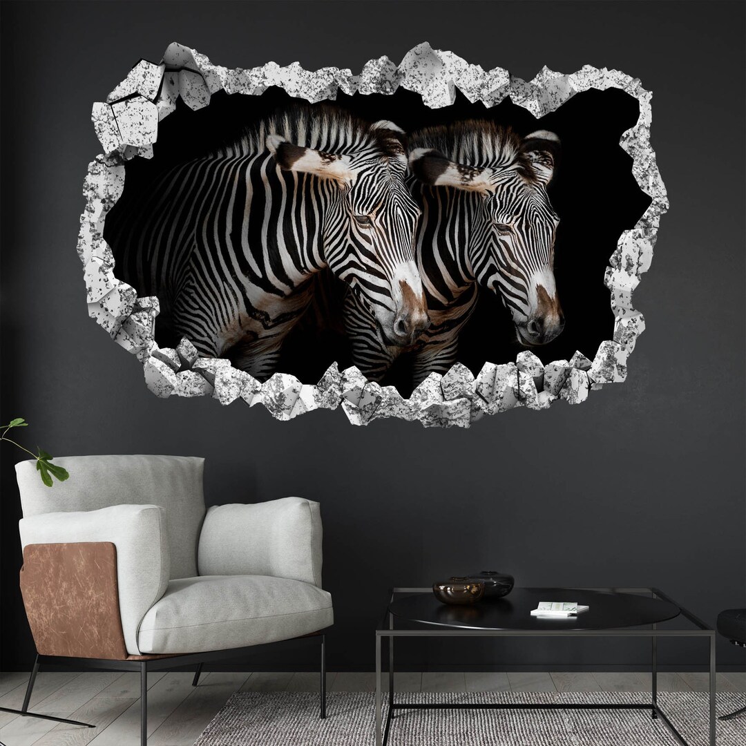 Zebra Animal Wall Decal Sticker Mural Poster Print Art Home Bedroom ...