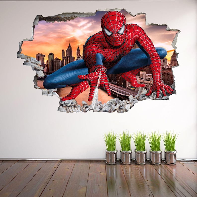 Spiderman superheld muur sticker Sticker muurschildering Poster Print Art Home Office Decor Spider Man EA50 afbeelding 3