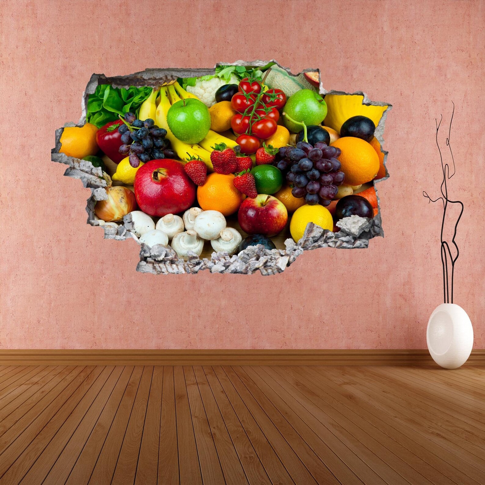 Mixed Fruits Vegetables Wall Decal Sticker Mural Print Art Kitchen Shop