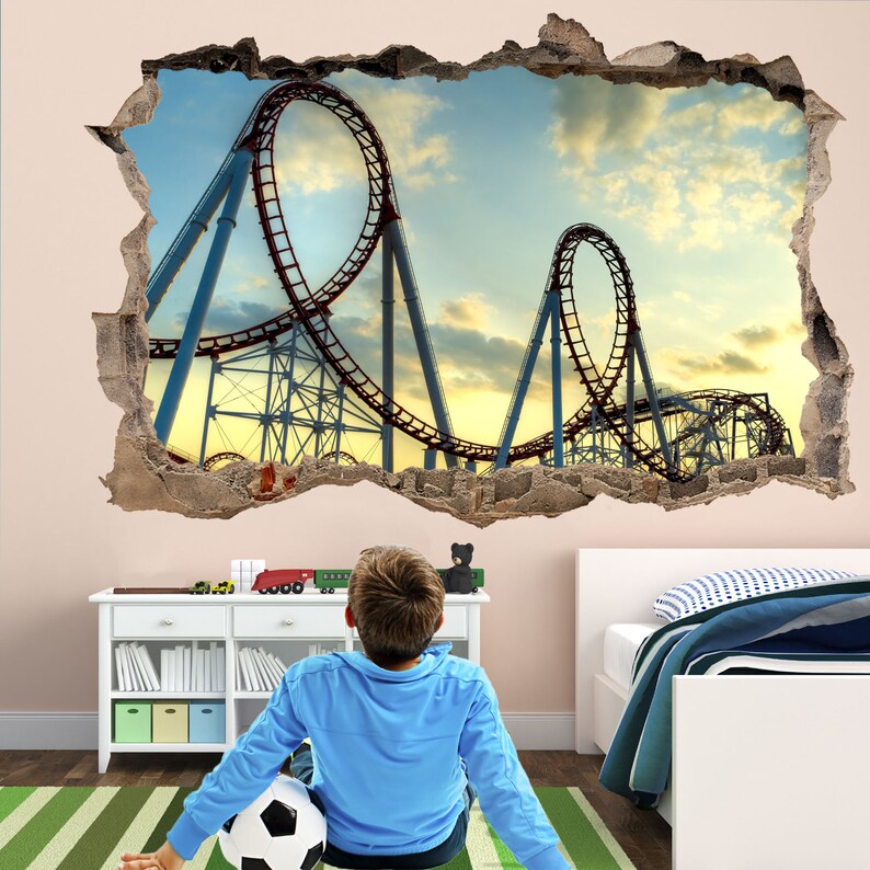 Roller Coaster Ride Wall Decal Sticker Mural Poster Print Art | Etsy
