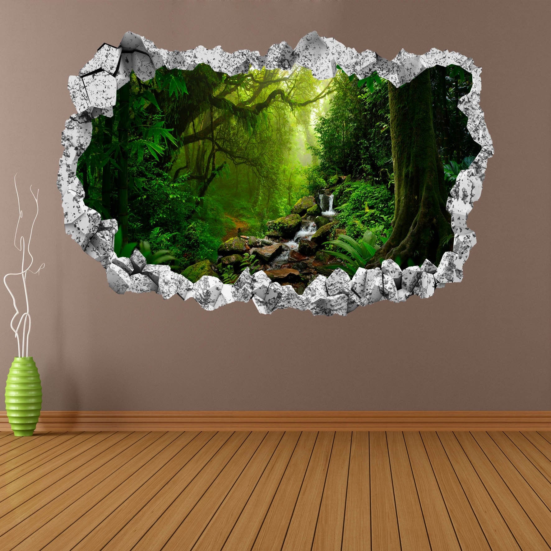 Jungle Wall Decals,Rainforest Jungle Vines Wall Stickers,Removable and