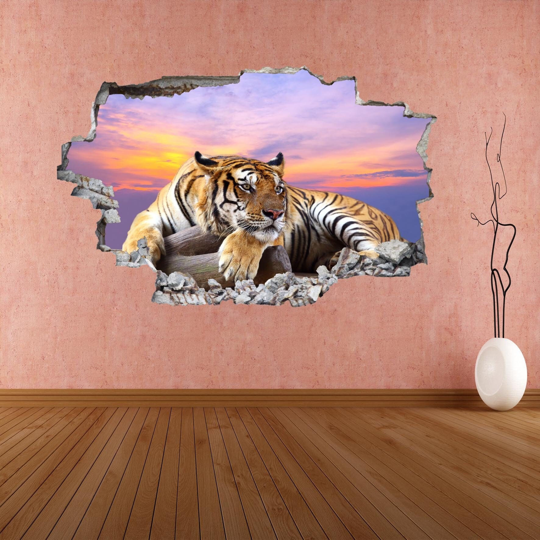 Tiger Wall Decal Sticker Mural Poster Print Art Home Decor Wild Animal ...