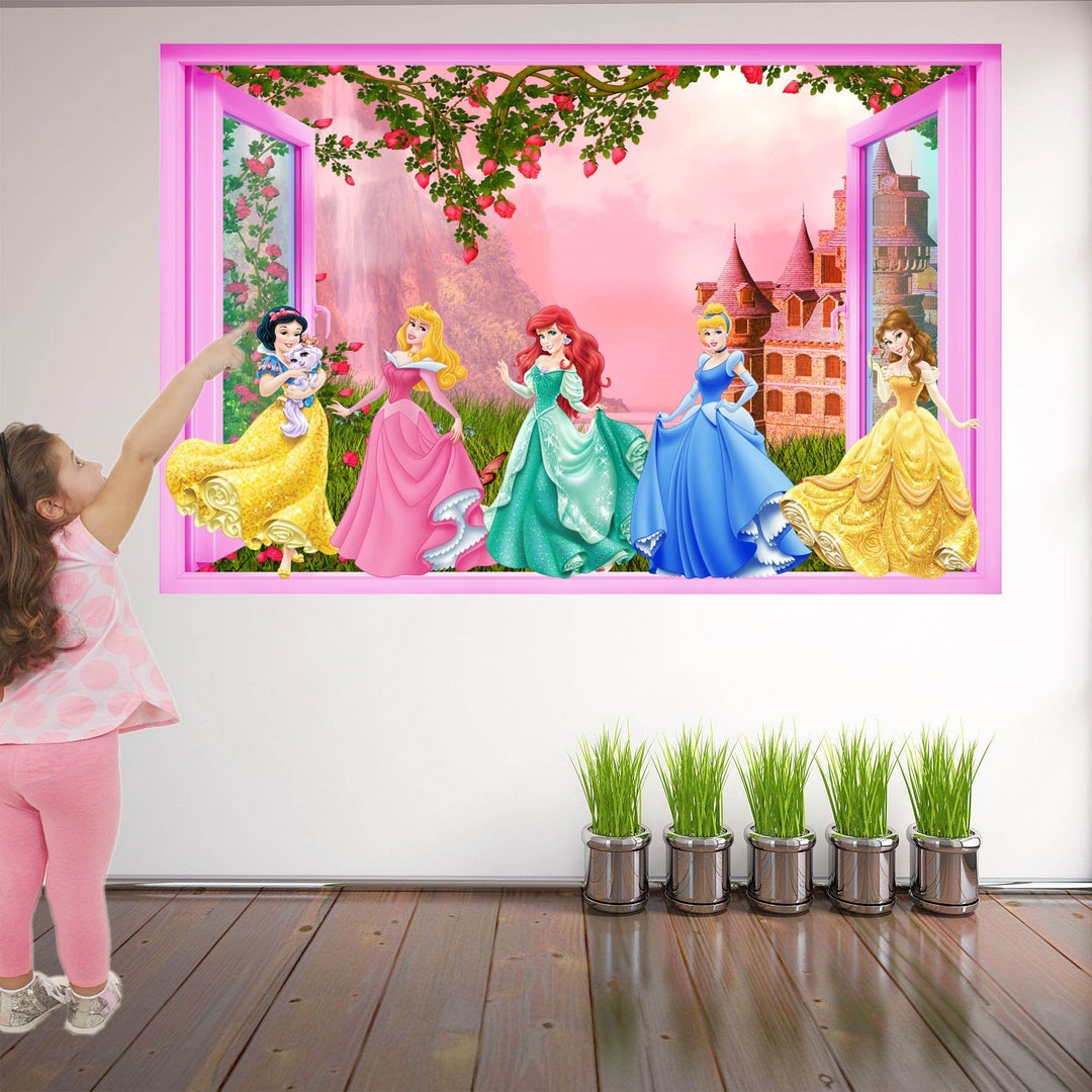 Princess Castle Fantasy Wall Decal Sticker Mural Poster Print Art Kids ...