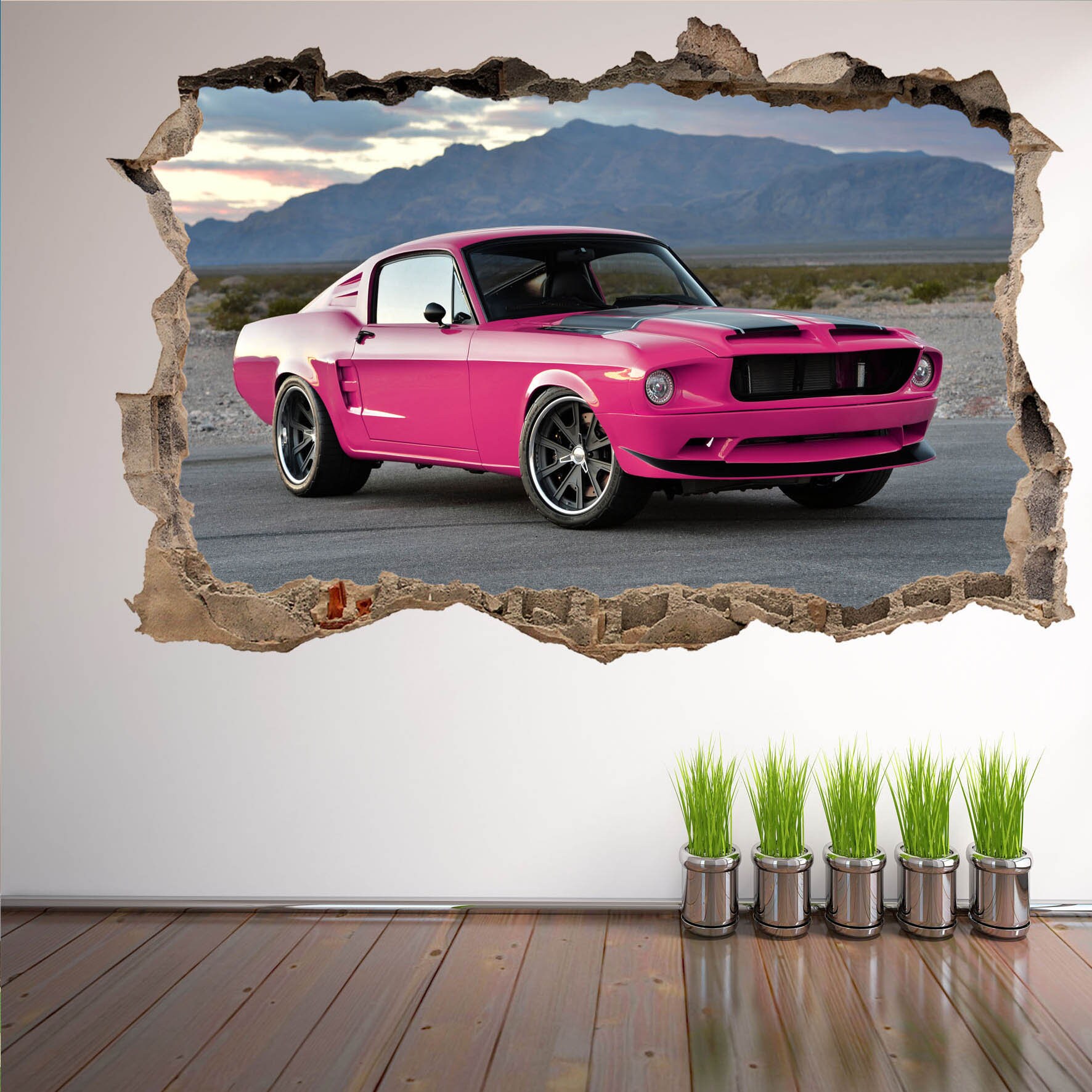 Mustang Muscle Car Wall Stickers Mural Decal Poster Print Art Kids ...