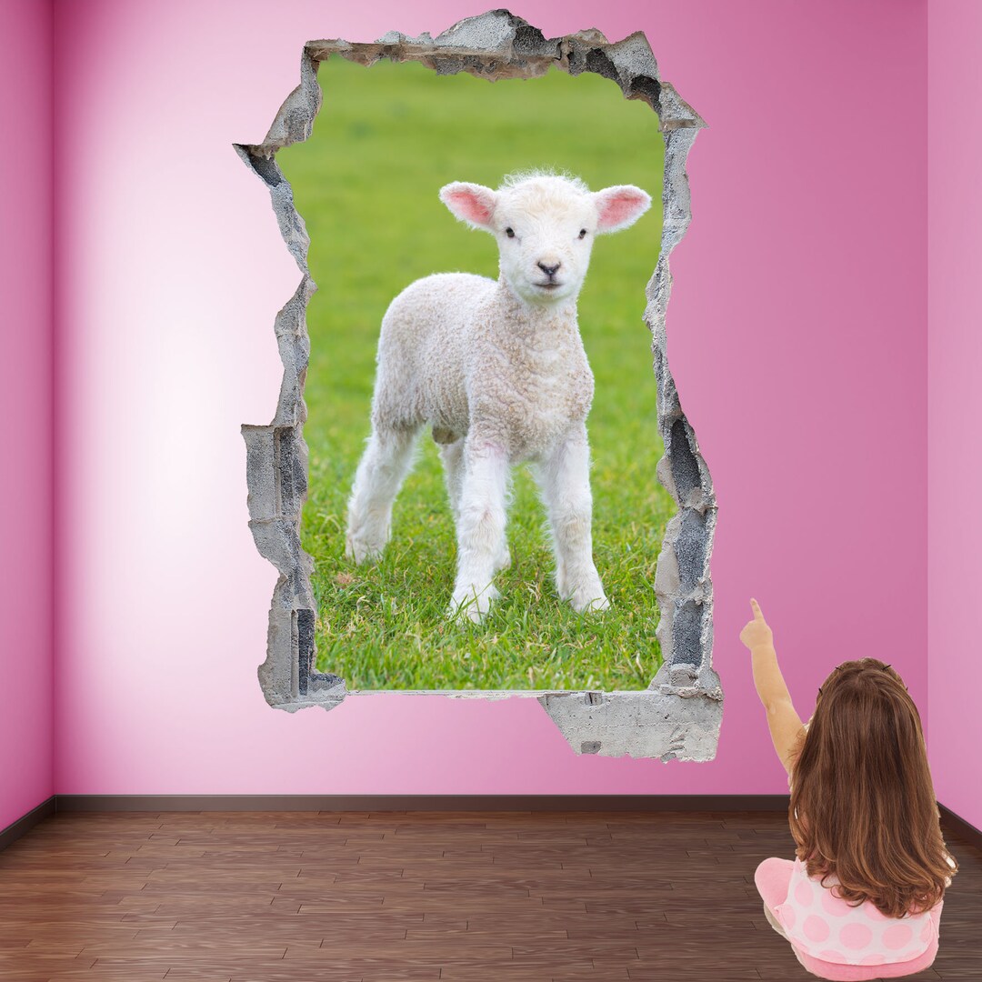 Cute Baby Lamb Wall Decal Sticker Mural Poster Print Art Home Kids