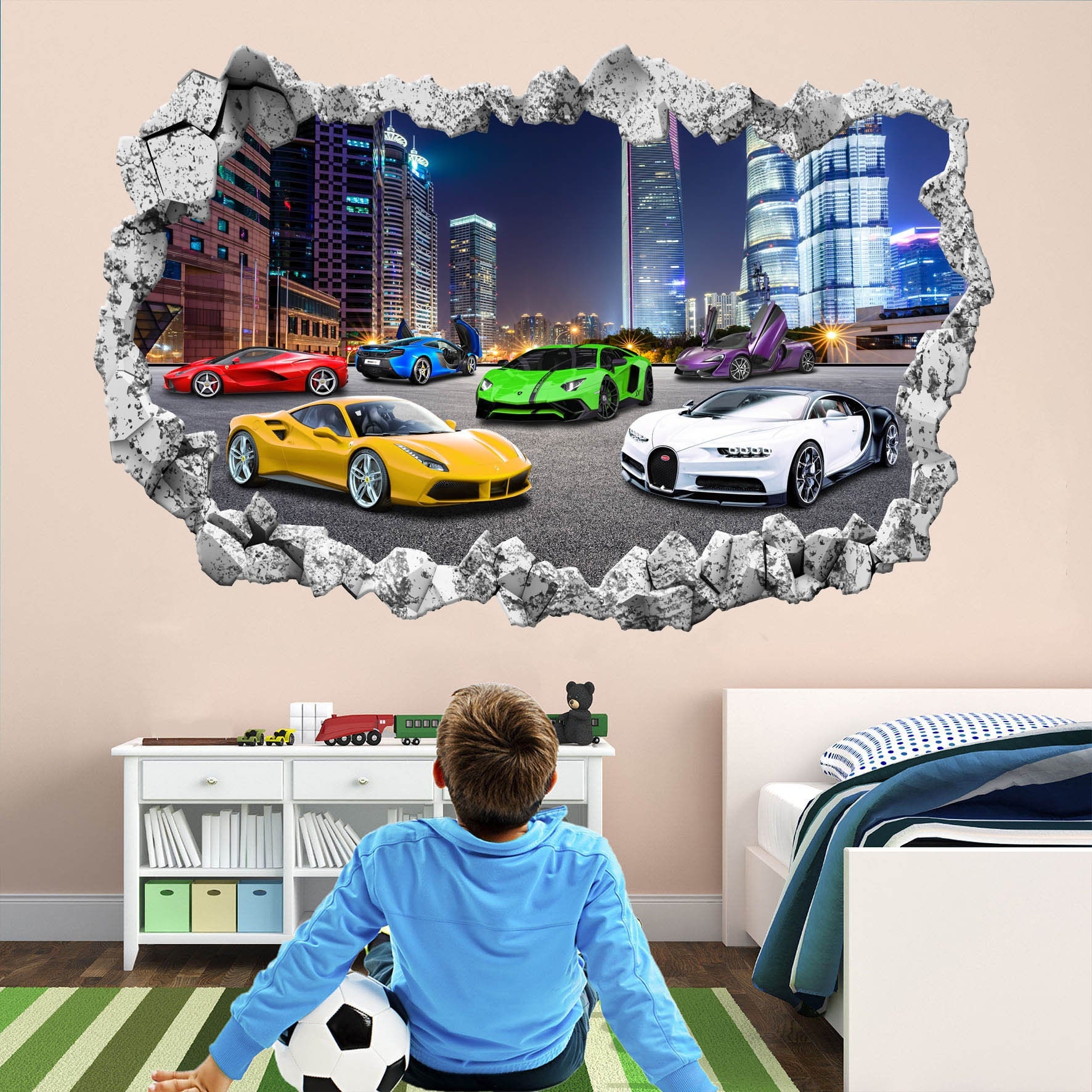 Ferrari Sports Cars Mixed Multi Pack Childrens Wall Stickers Decals 4 Sizes