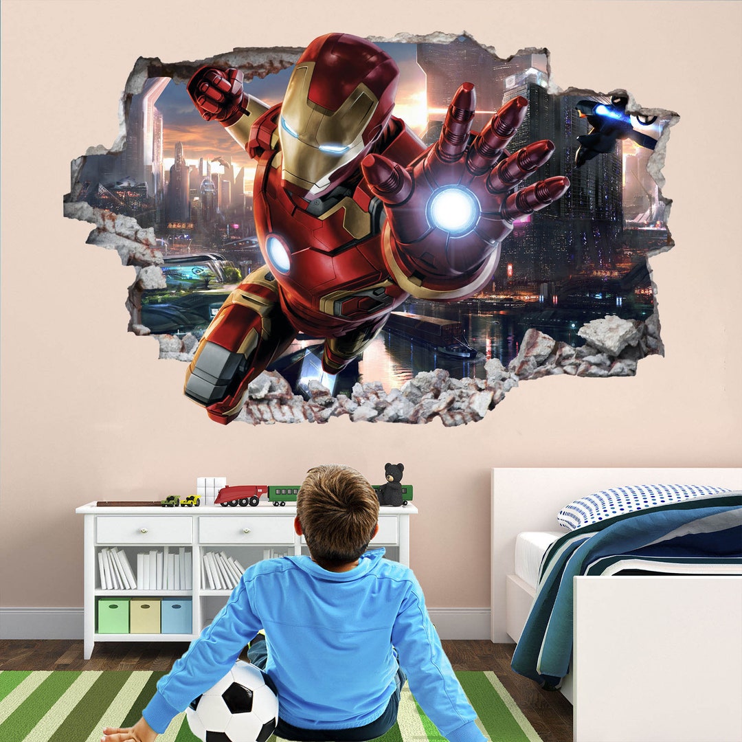 Iron Man Superhero Wall Decal Sticker Mural Poster Print Art Home Office  Decor EA58 - Etsy