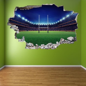 Rugby Stadium Sport Wall Sticker Murale Decalcomania Stampa Art BD68 immagine 4