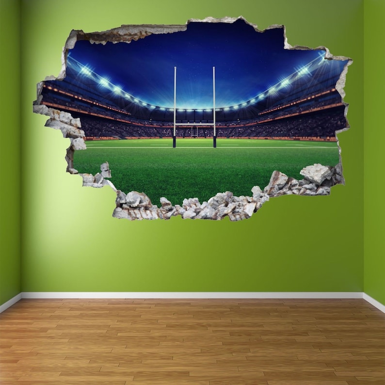 Autocollant Mural de Sport de stade de Rugby, décalcomanie murale imprimée, Art BD68 image 4