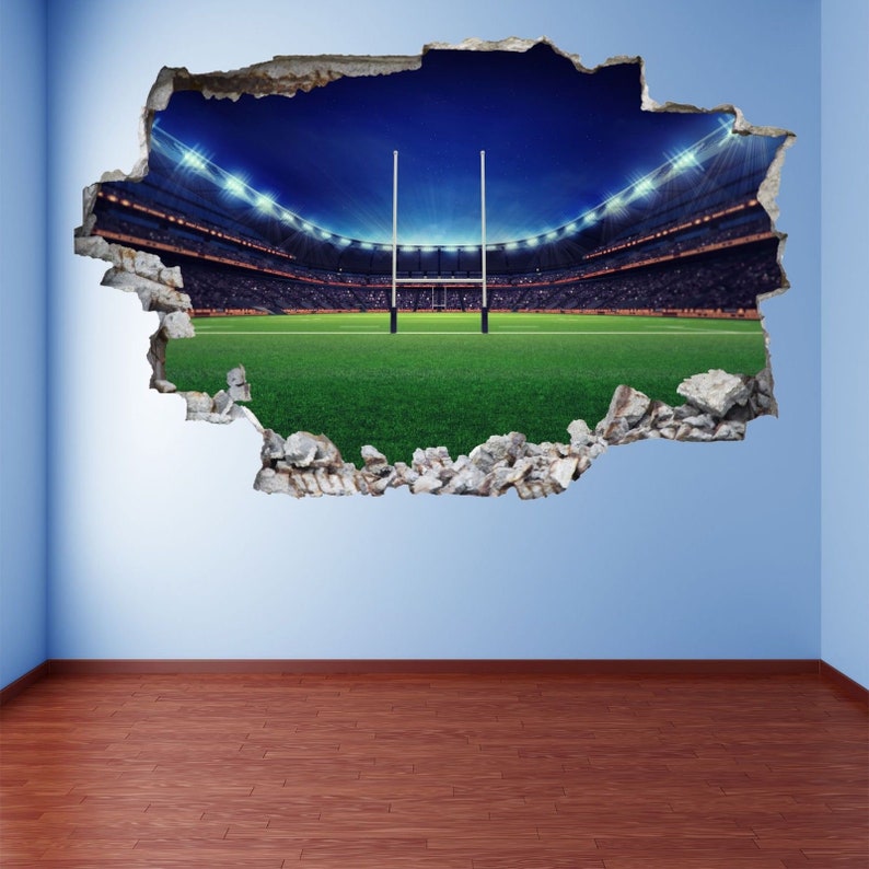Autocollant Mural de Sport de stade de Rugby, décalcomanie murale imprimée, Art BD68 image 5