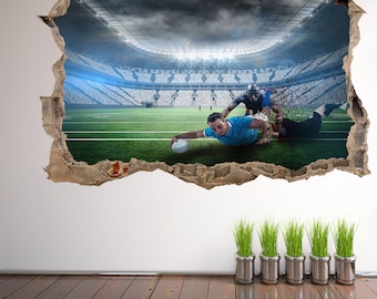 Sport-Wandaufkleber Fürs Zimmer – Rugby & American Football Motiv, 2 Bögen, Abnehmbar Für Glatte Oberflächen