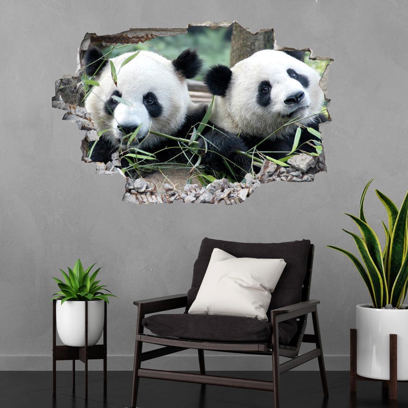 Cute Panda Bear Animal Wall Decal Sticker Mural Poster Print Art Kids ...