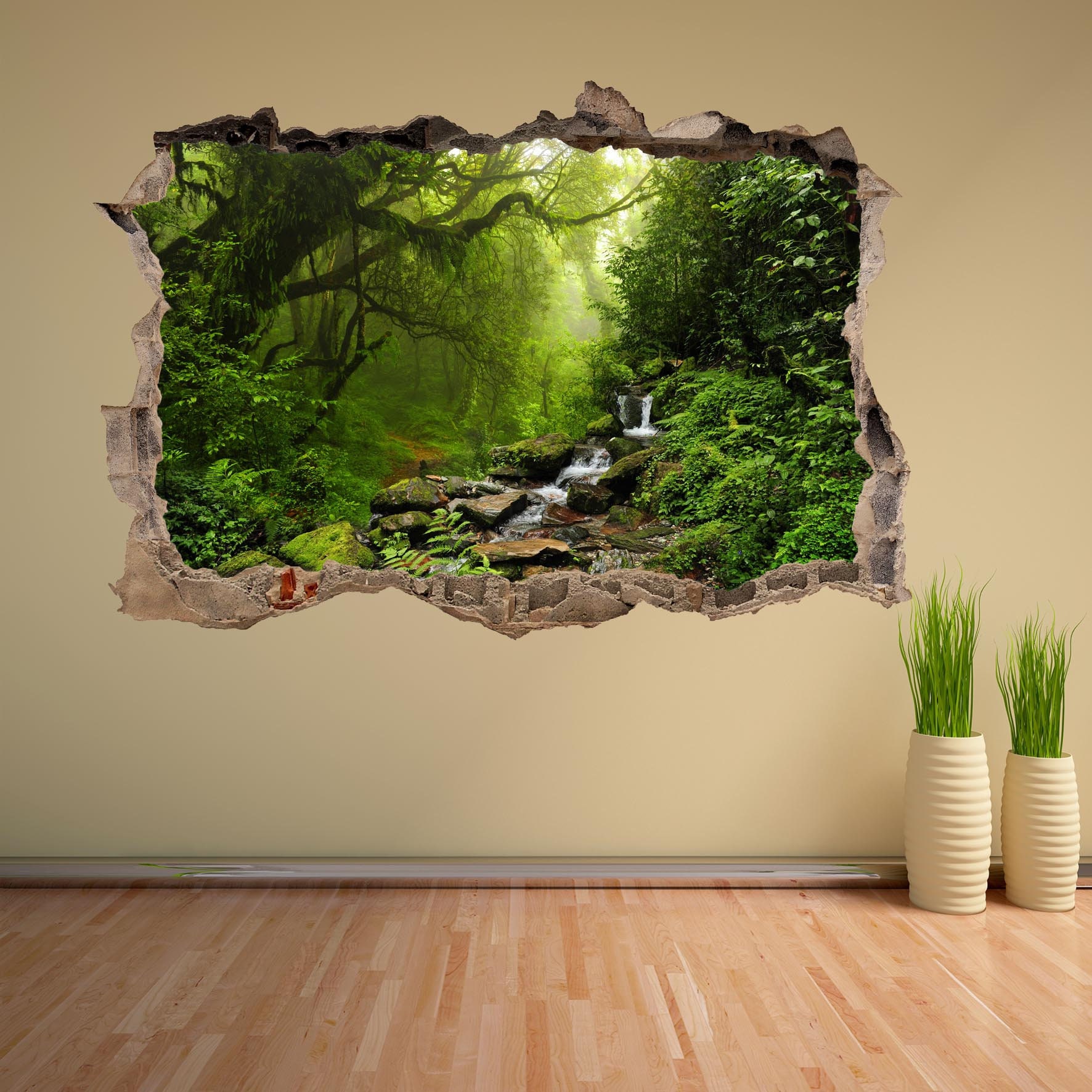 Tropical Forest River Wall Sticker Mural Decal Poster Print Etsy UK