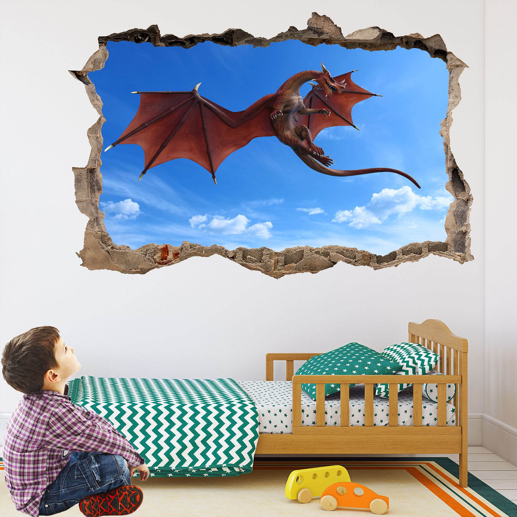 Dragon Fantasy Wall Sticker Mural Decal Print Art Kids Bedroom Decor ...