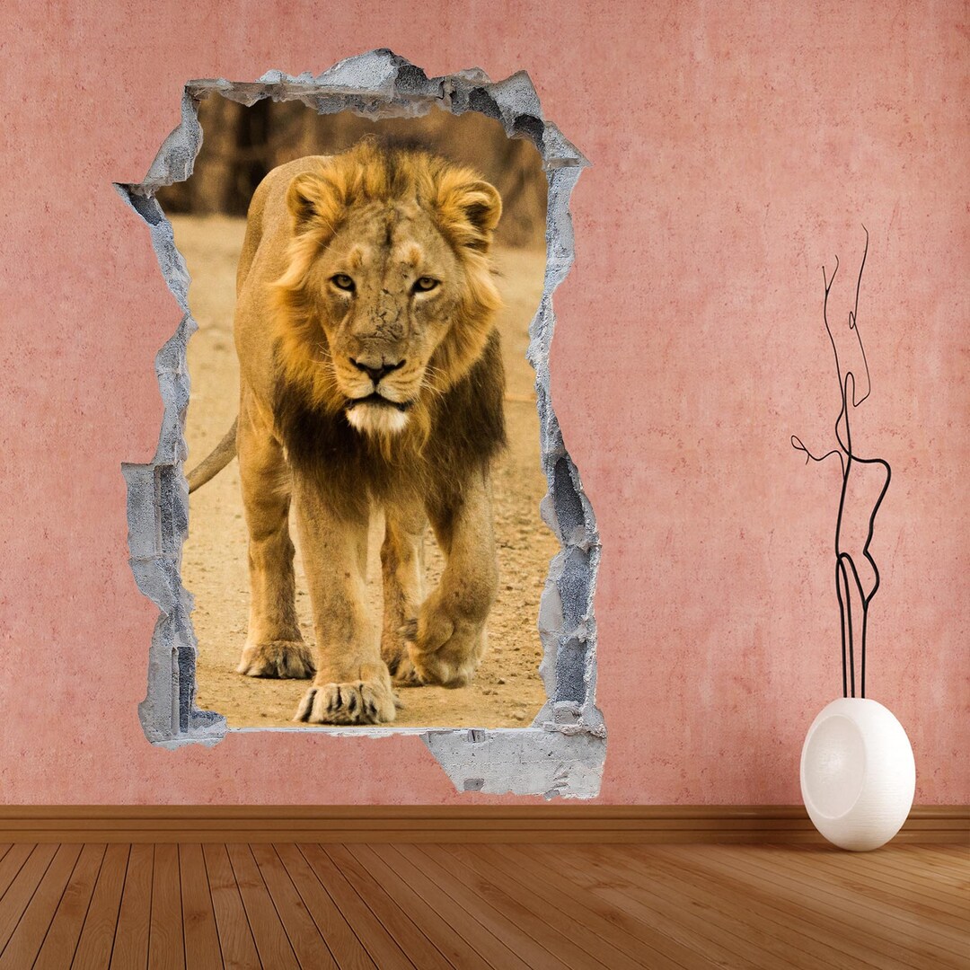 Lion Wall Decal Sticker Mural Poster Print Art Home Decor Animal Decal ...