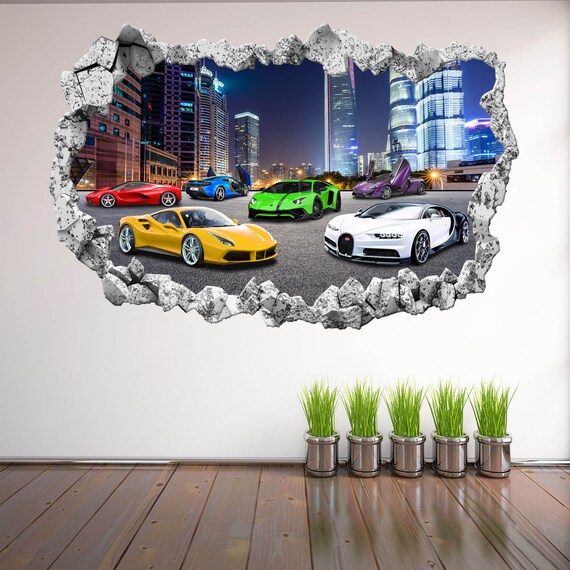 Super Sports Cars Supercar Wall Stickers Mural Decal Poster Print