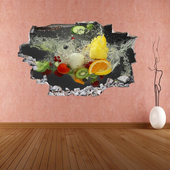 Fresh Fruits Wall Sticker Mural Decal Print Art Kitchen Shop Etsy