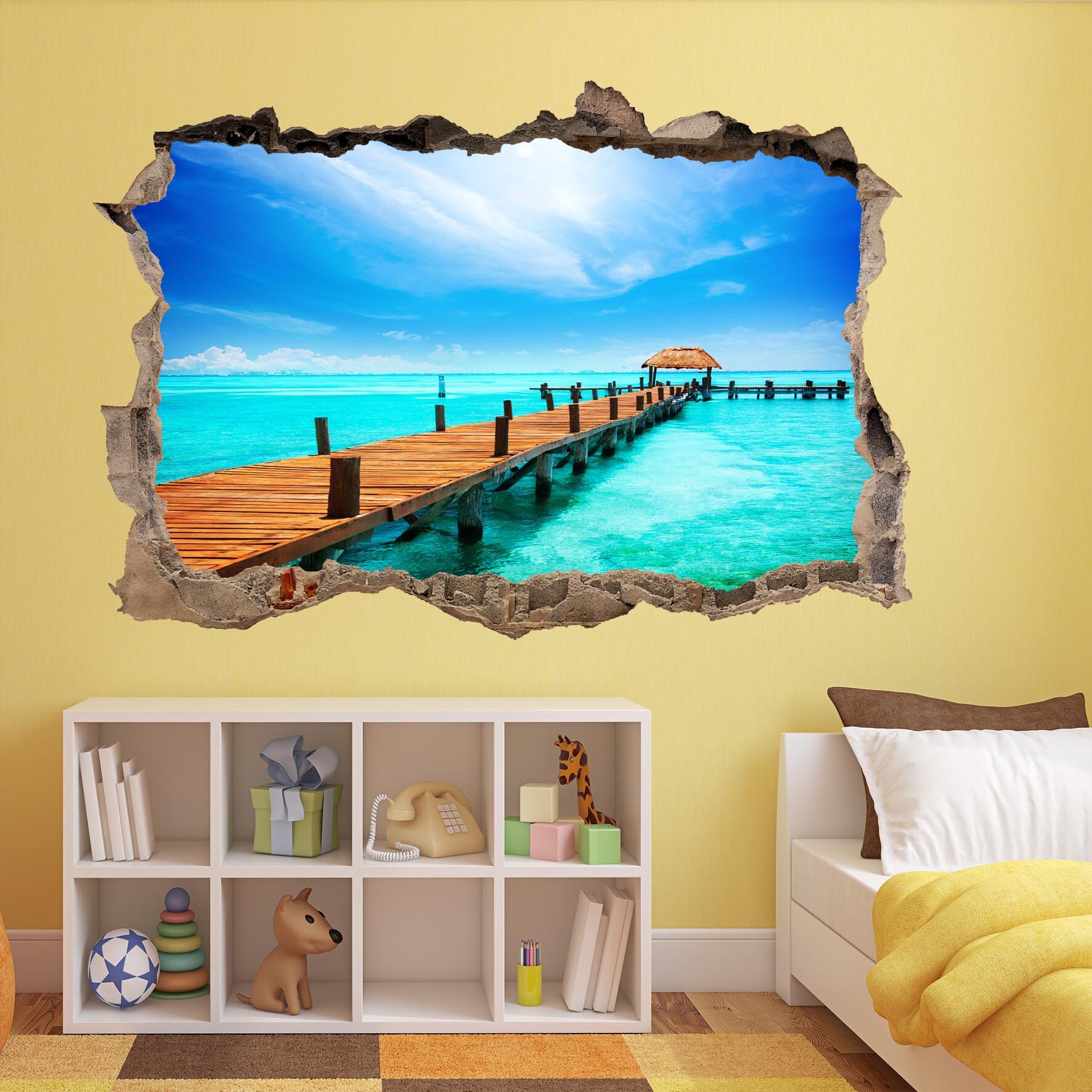 Tropical Island Pier Wall Decal Sticker Mural Poster Print Art Etsy