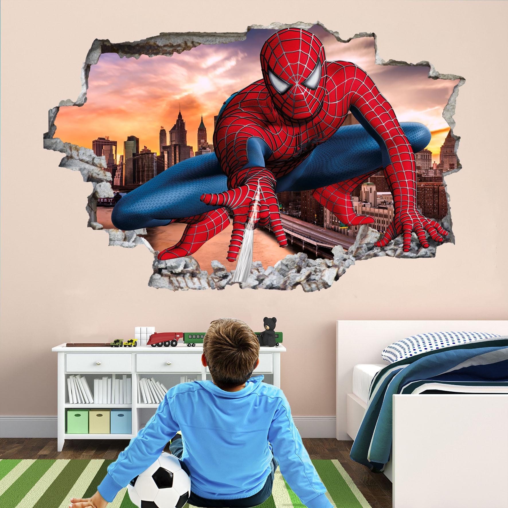 Spiderman Superhero Wall Decal Sticker Muurschildering Poster - Etsy  Nederland