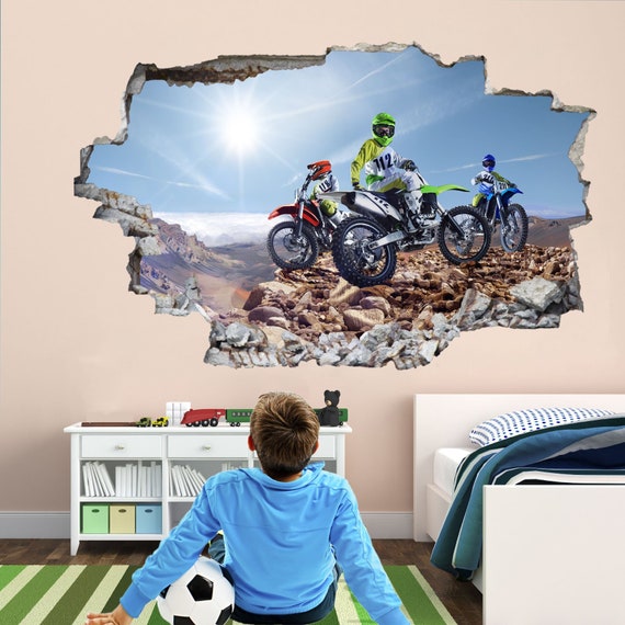 Motorbike Riders Wall Decal Sticker Mural Poster Print Art - Etsy Norway