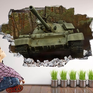 Army Battle War Tank Military Wall Sticker Mural Decal Print Art Kids Bedroom Decor BT21