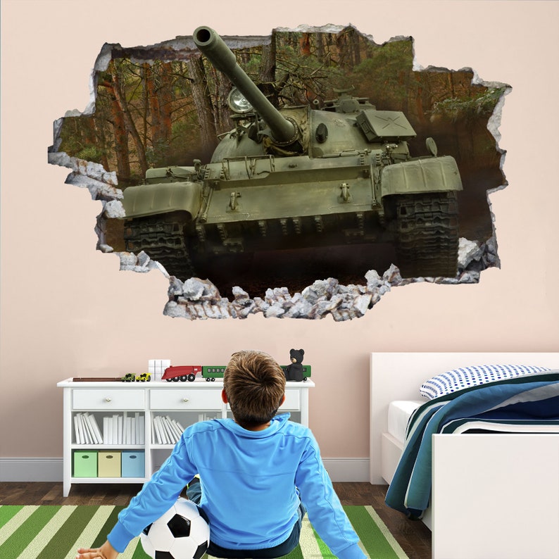 Army Battle War Tank Military Wall Sticker Mural Decal Print Etsy UK