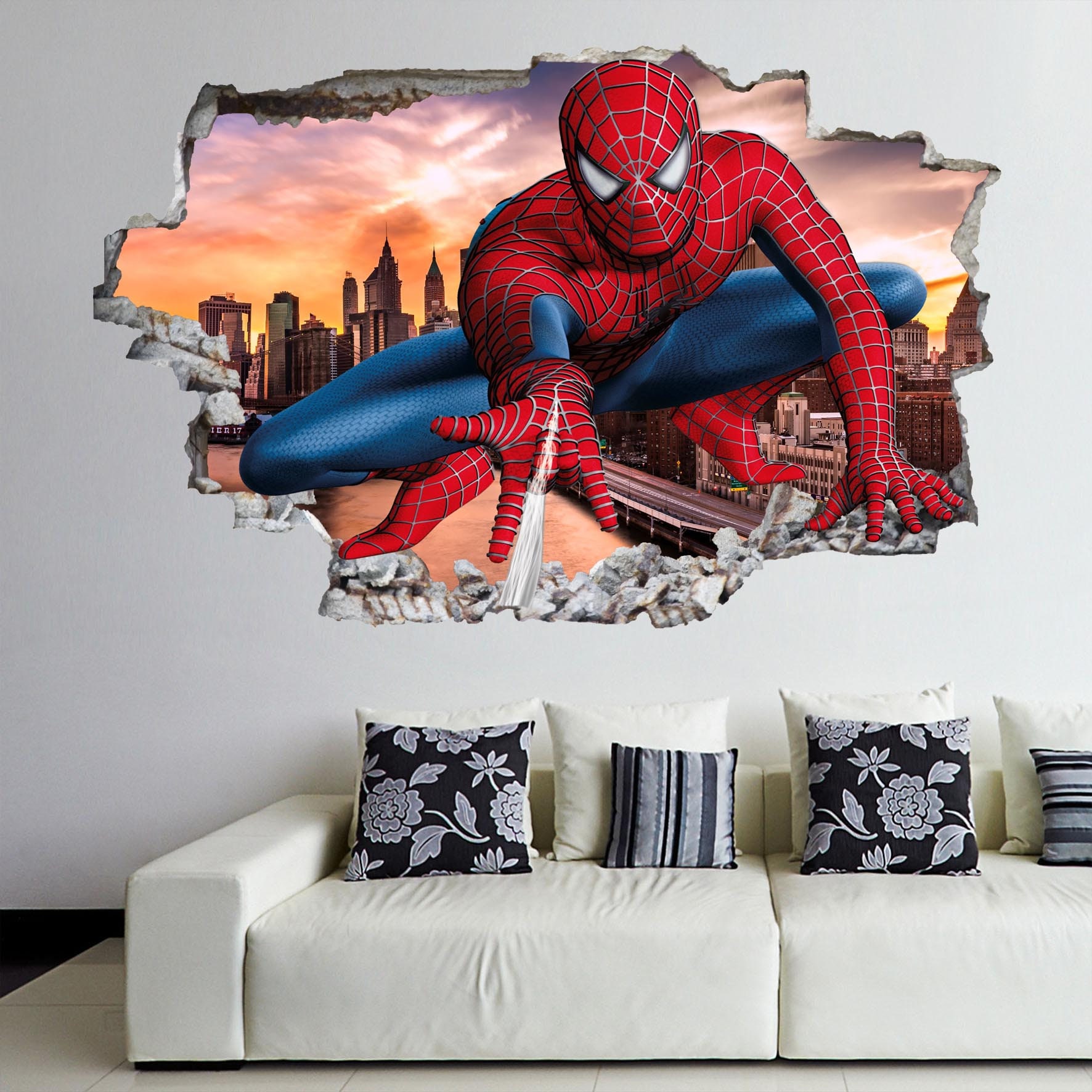 Spiderman Superhero Wall Decal Sticker Mural Poster Print Art Etsy Canada