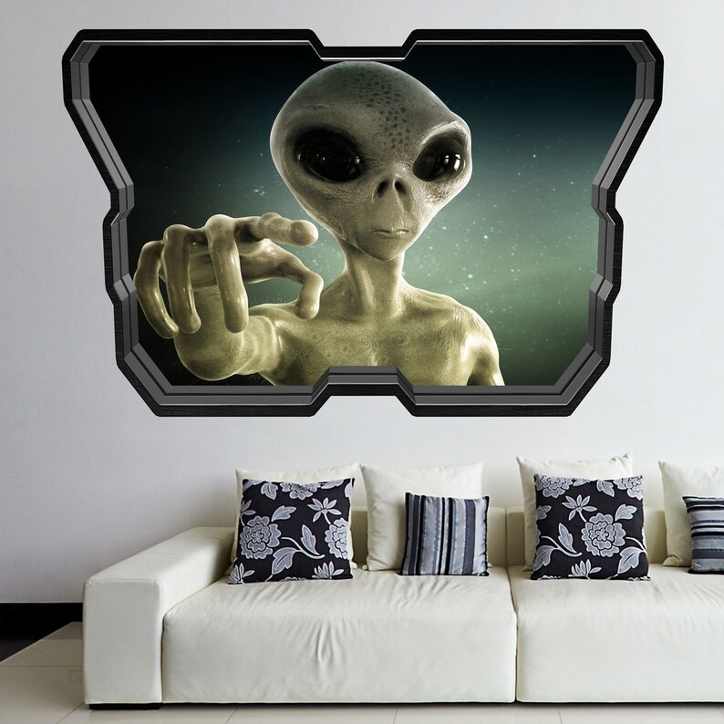 Alien Wall Decal Sticker Mural Print Art Kids Bedroom Home | Etsy