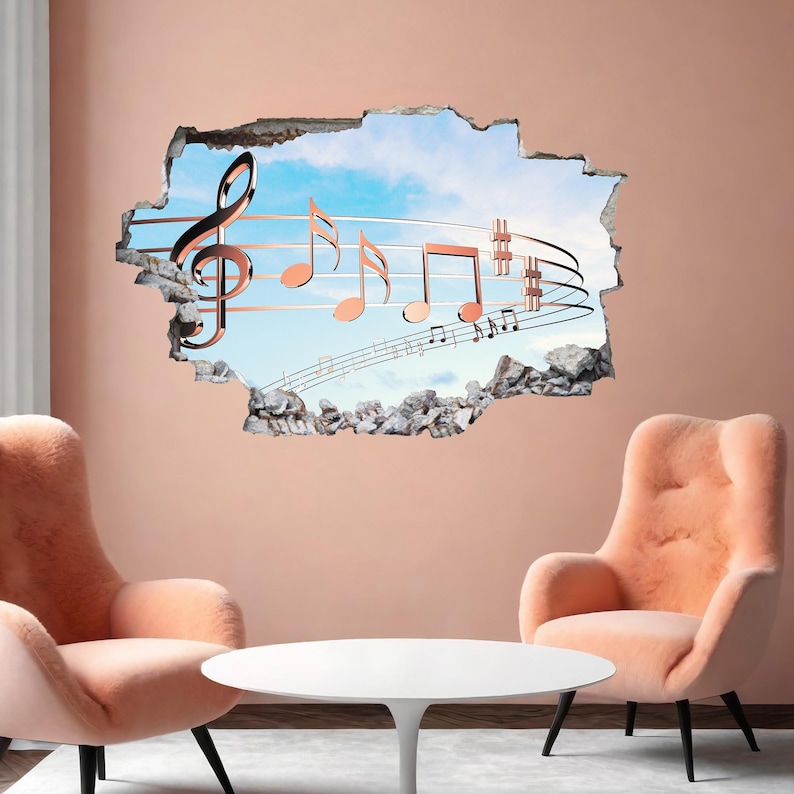 Musical Notes Wall Decal Sticker Mural Poster Print Art Kids Room Decor ...