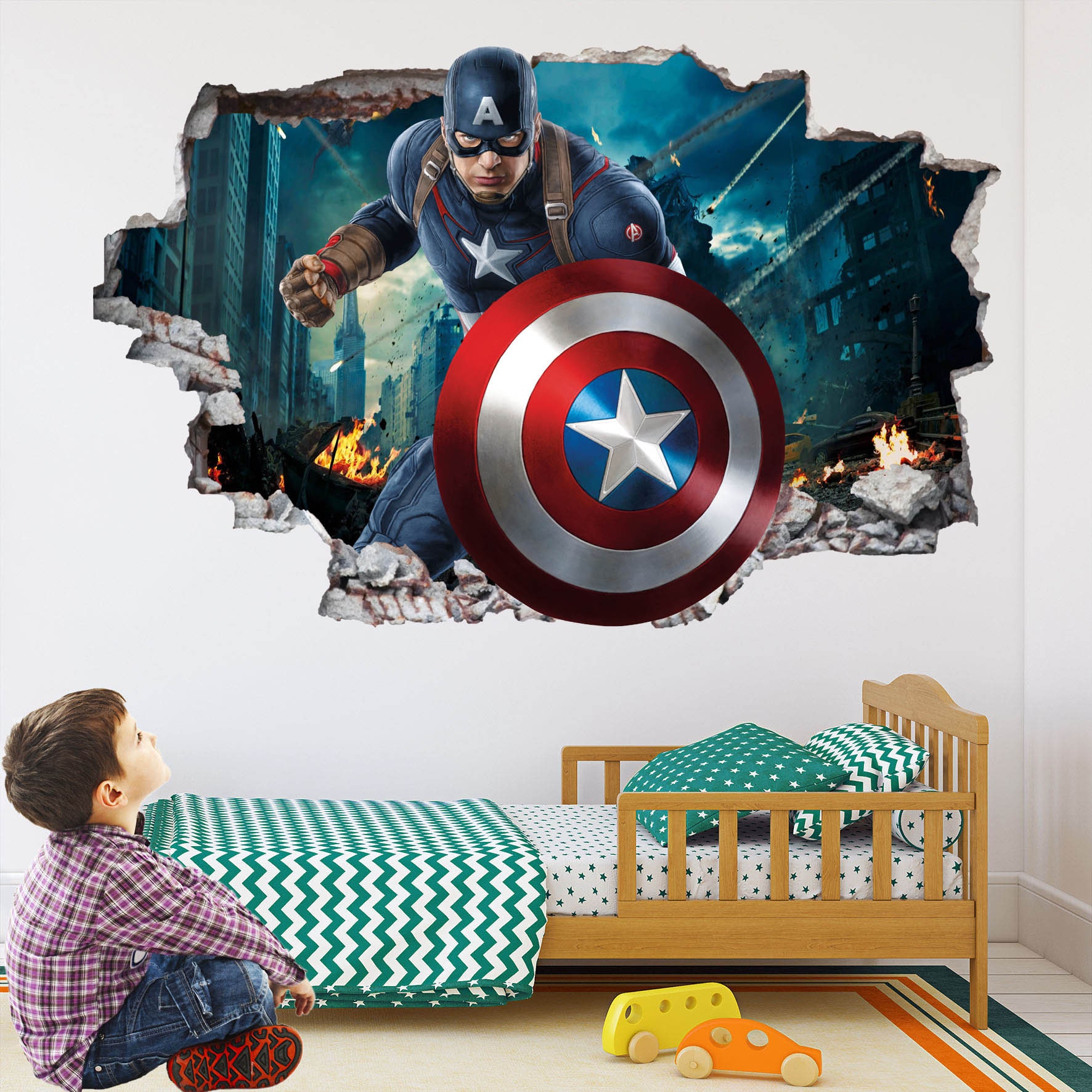 Captain America Superhero Wall Decal Sticker Mural Poster Print Art Home  Office Decor EA54 - Etsy