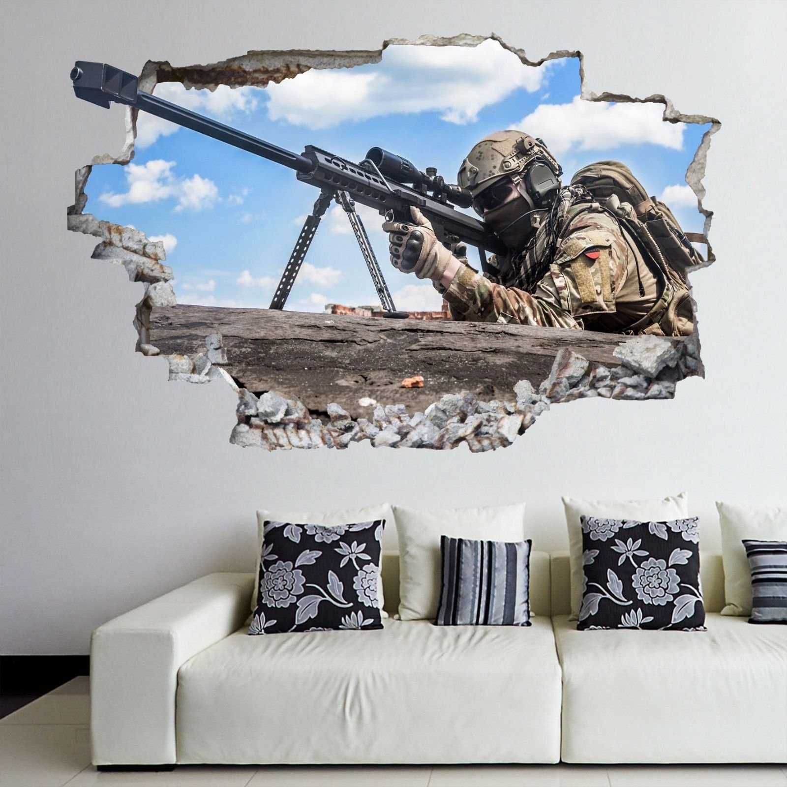 Sniper Soldier Army Military Wall Sticker Mural Decal Print Etsy UK