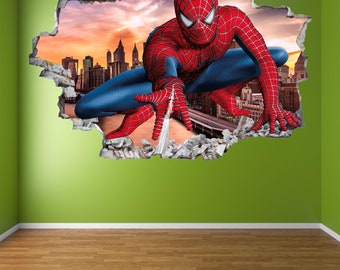 Stickers Muraux Super-Héros 7 Pièces - Spider-Man, Hulk - Enfants Chambre Décoration