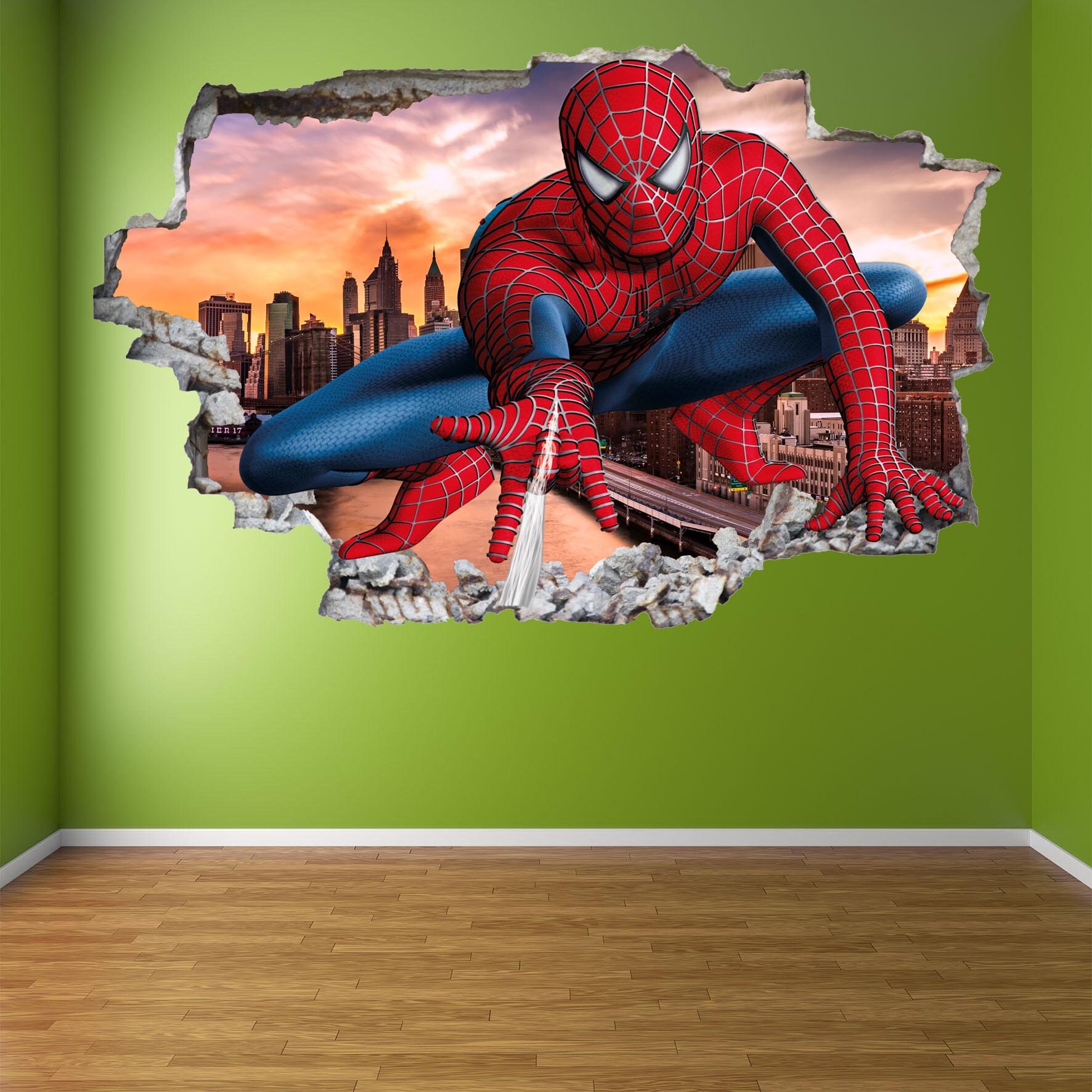 Spiderman Superhero Wall Decal Sticker Mural Poster Print Art Etsy