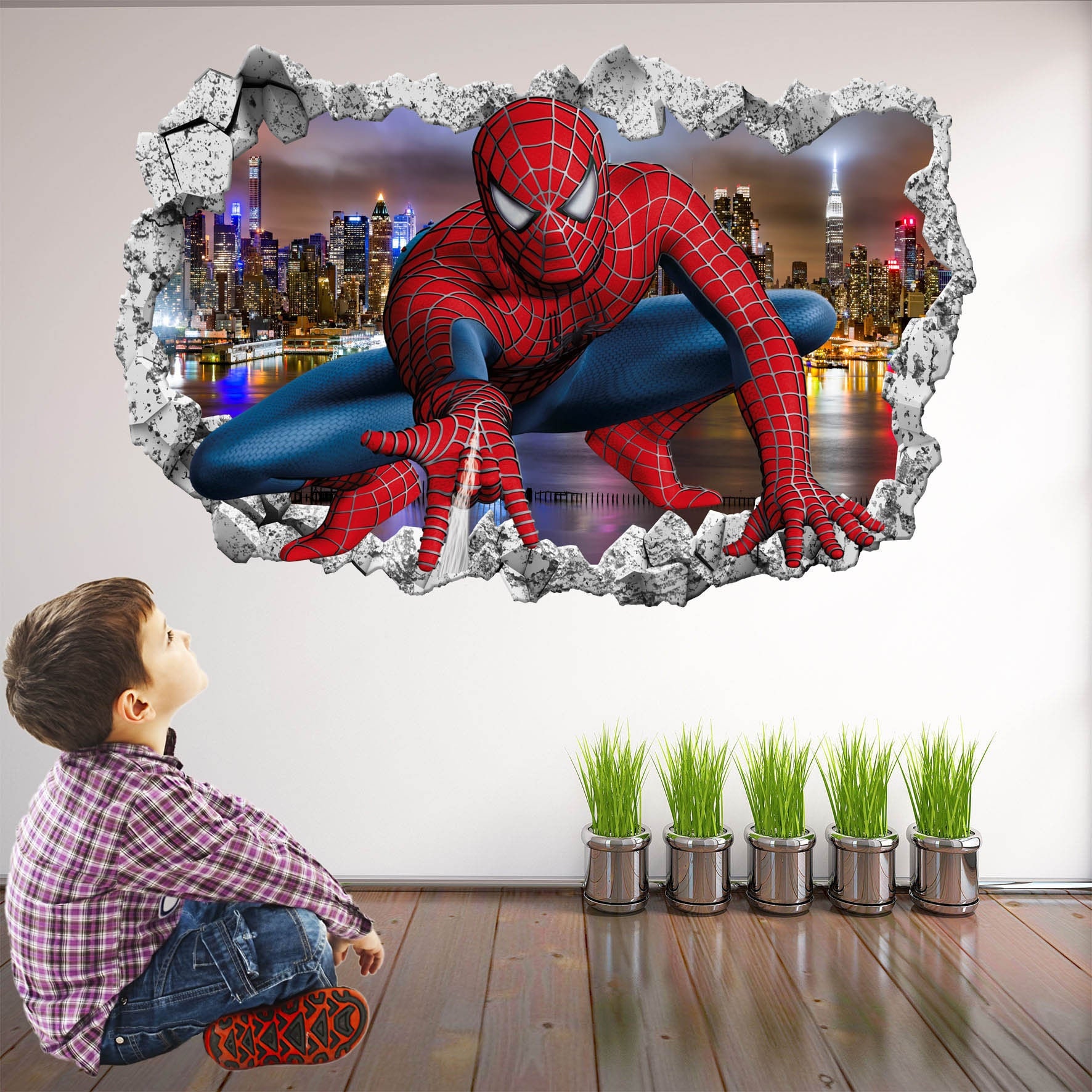 Spiderman Superhero Wall Decal Sticker Mural Poster Print Art Etsy UK