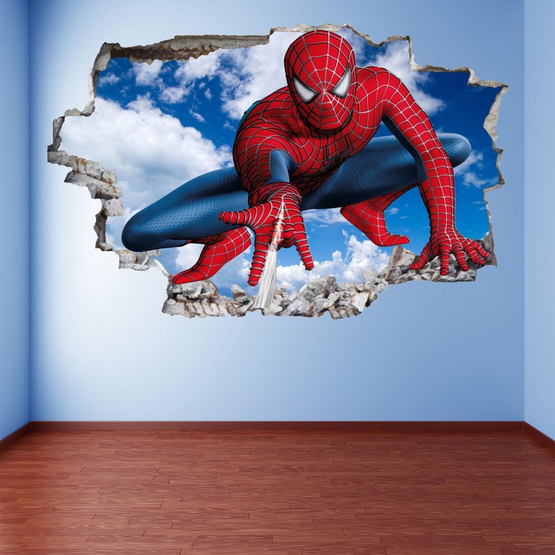 Spiderman Superhero Wall Decal Sticker Mural Poster Print Art Etsy