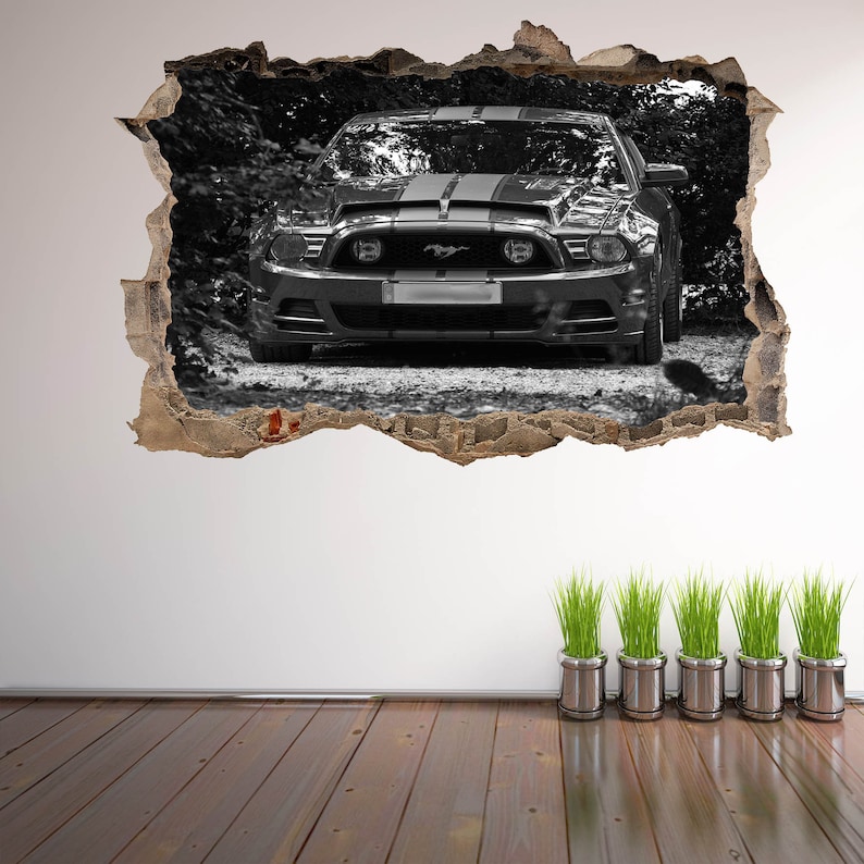Mustang Muscle Car Wall Stickers Mural Decal Poster Print Art Etsy