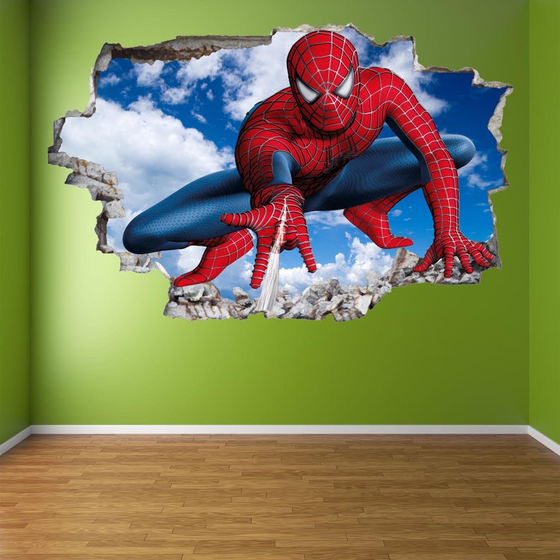 Sticker mural super-héros Spiderman, affiche murale, impression d'art, décoration de bureau à domicile, Spider Man EA52 image 5