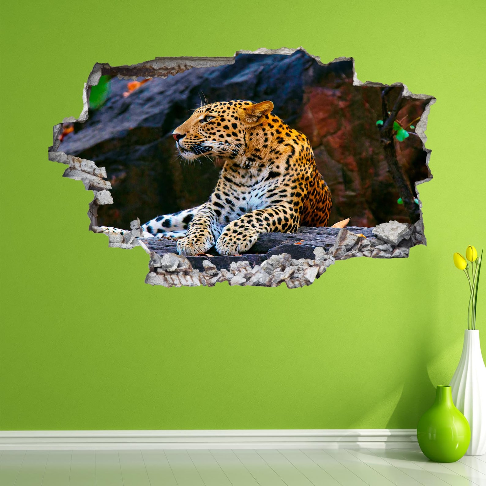 Leopard Wall Decal Sticker Mural Poster Animal Print Art Home Office ...