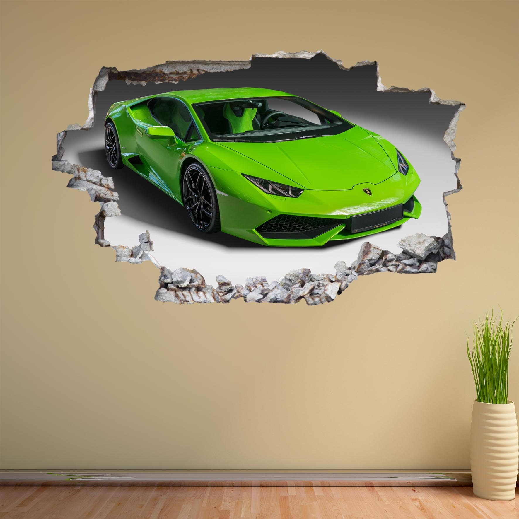 Supercar Green Sports Car Wall Sticker Mural Decal Poster Etsy UK