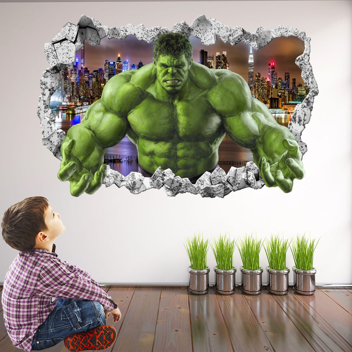 Hulk Superhero Wall Decal Sticker Mural Poster Print Art Home Office ...
