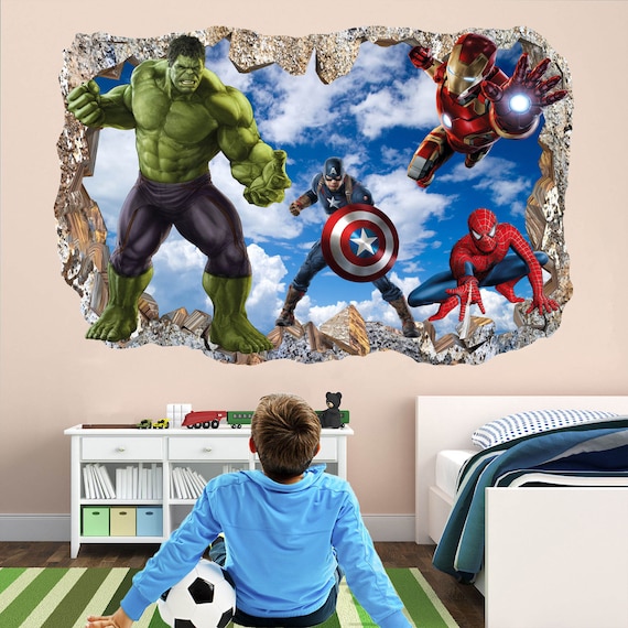 Avengers Superhero Wall Decal Sticker Mural Poster Print Art