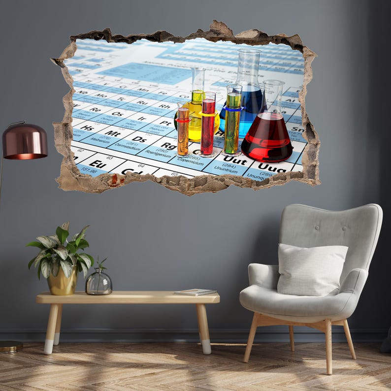 Chemistry Test Tubes Periodic Table Wall Decal Sticker Mural Poster ...