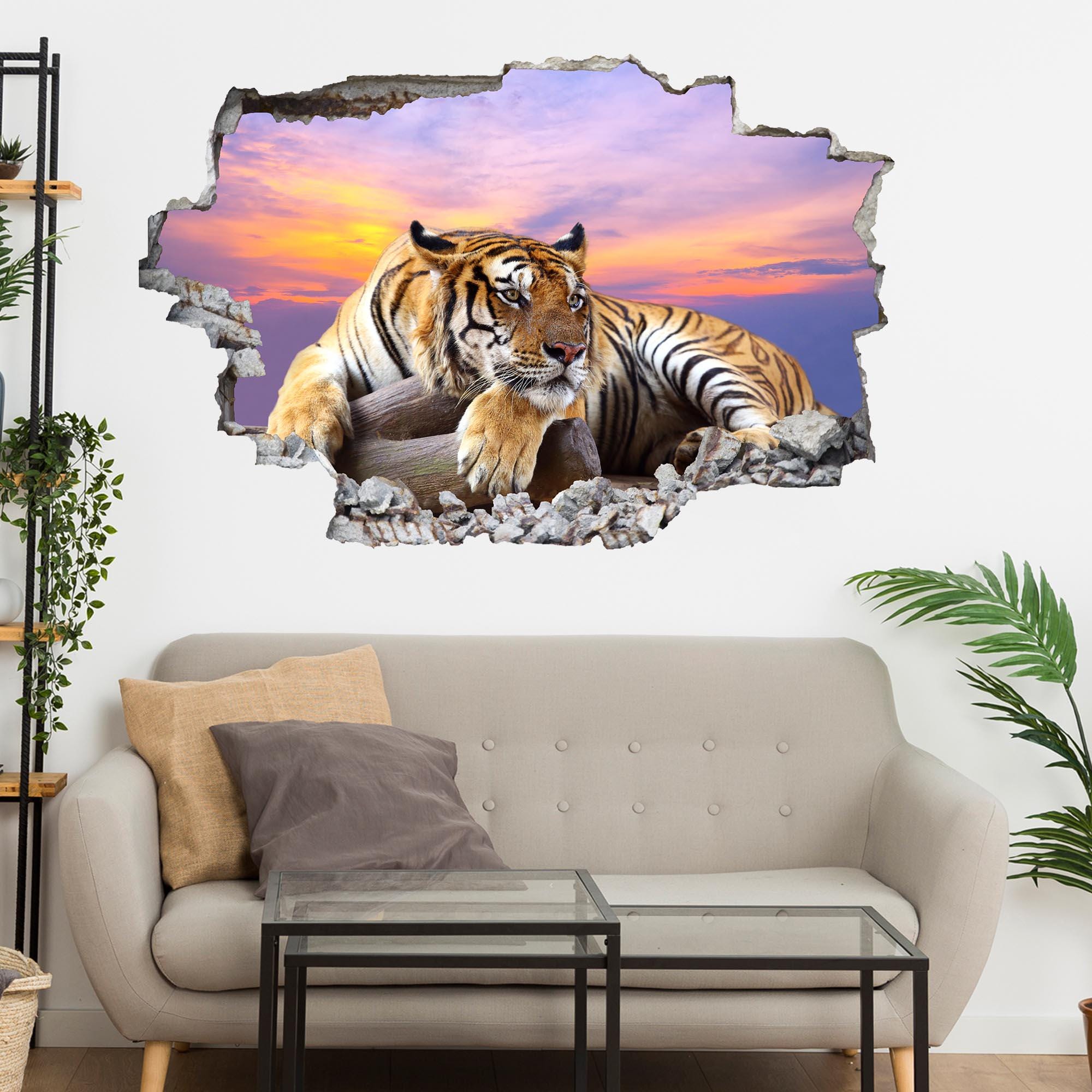 3D Tiger Animal Close-up Wall Murals Wallpaper Murals Wall