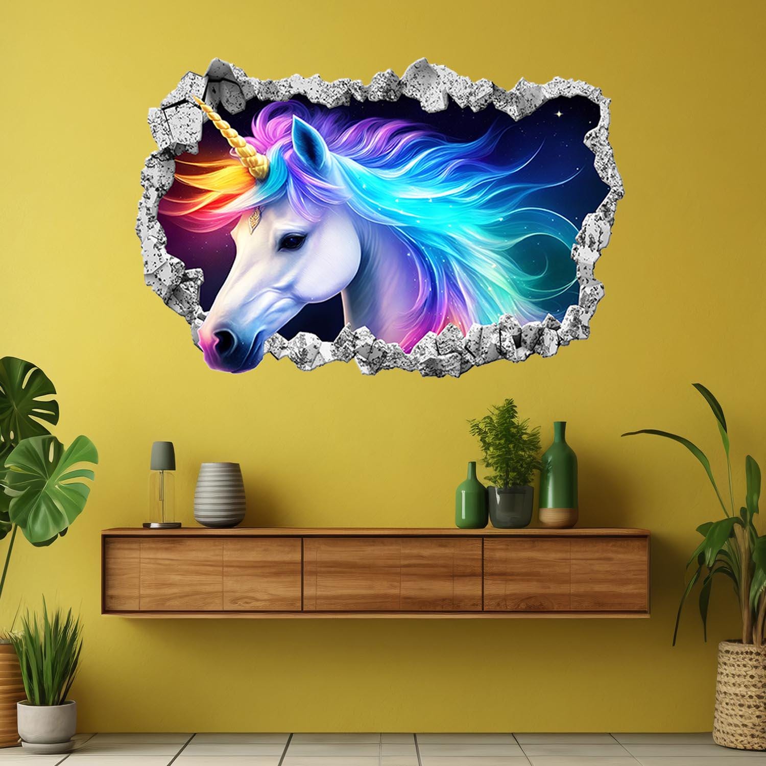 Unicorn Wall Decal Sticker Mural Poster Print Art Kids Girls Bedroom ...