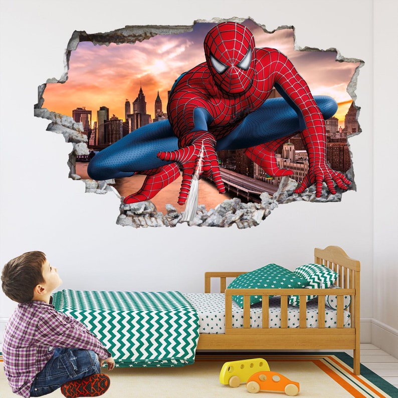 Spiderman superheld muur sticker Sticker muurschildering Poster Print Art Home Office Decor Spider Man EA50 afbeelding 2