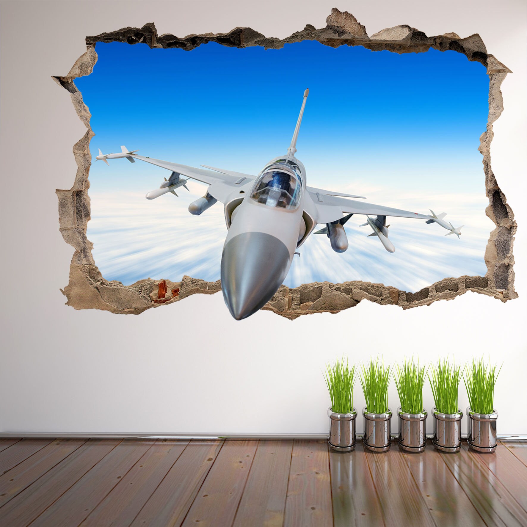 Jet Aircraft Military Wall Sticker Mural Decal Poster Print Art Kids ...