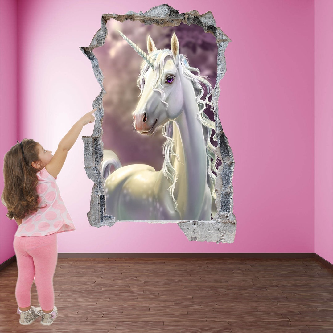 Unicorn Enchanted Forest Fantasy Wall Sticker Mural Decal Print Art ...