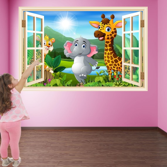 Décalcomanie Murale Girafe Avec Prénom Personnalisé - Sticker Crèche Ou Chambre D'Enfant - Neuf