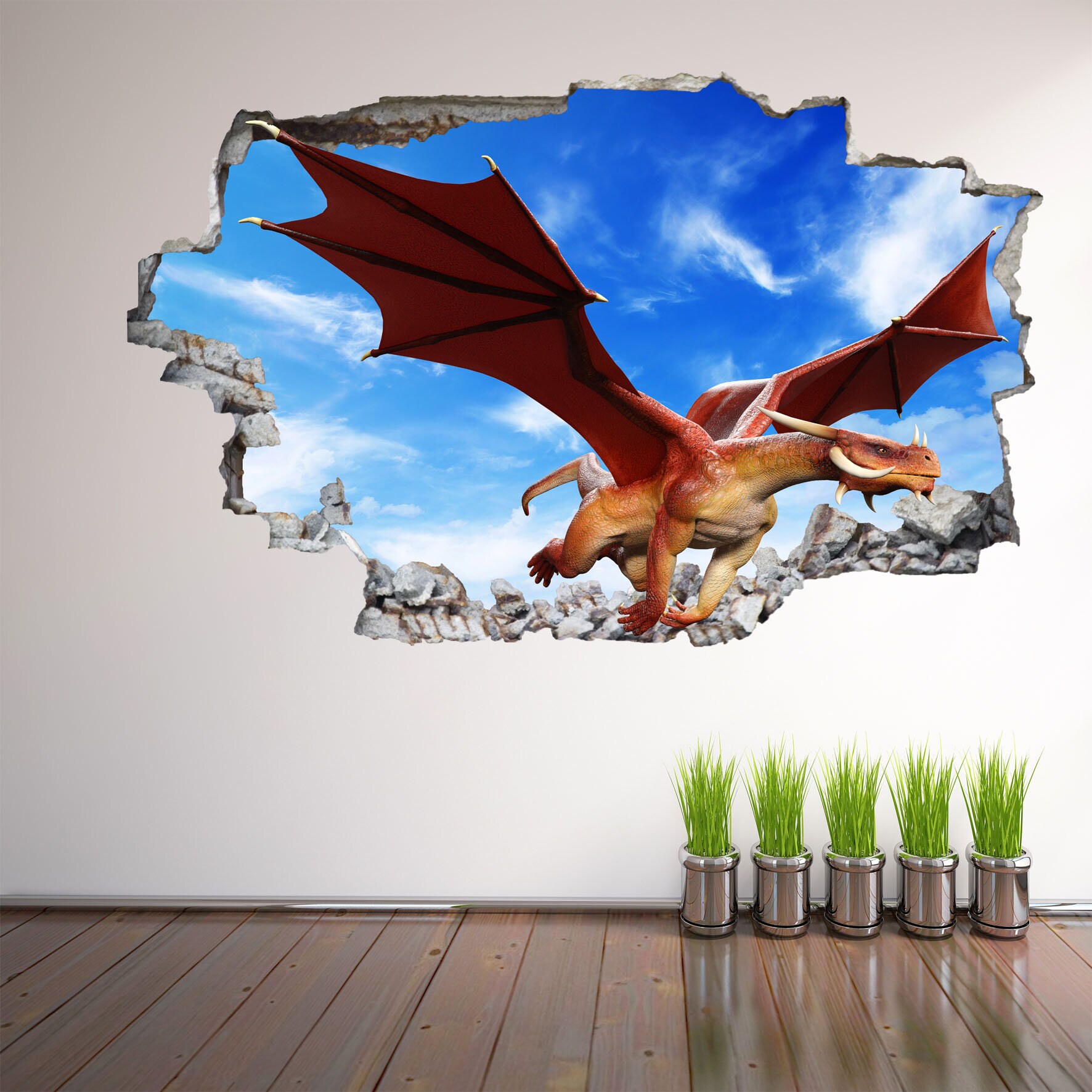 Dragon Fantasy Wall Sticker Mural Decal Print Art Kids Bedroom Decor ...