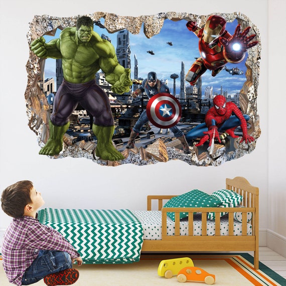 Affiche Super Héros Marvel – Format 30x40 Cm | Toile Haute Qualité | Pour Chambre D'enfant | Sans Cadre Decoration Spiderman Anniversaire